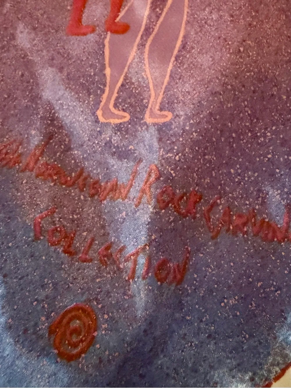 Norwegian Souvenir SILK Scarf by Mondial Sign with Prehistoric Petroglyphs